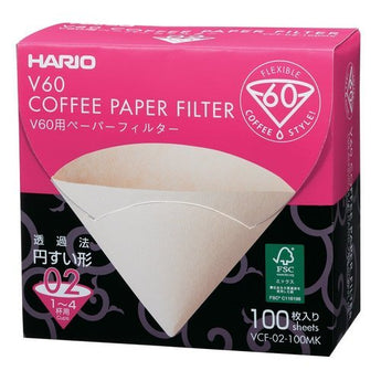 Hario V60 natural filter papers for coffee dripper